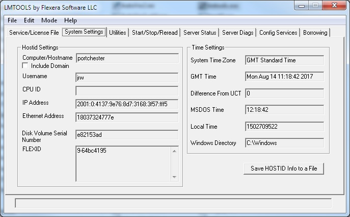 Obtaining MAC address from LMTOOLS